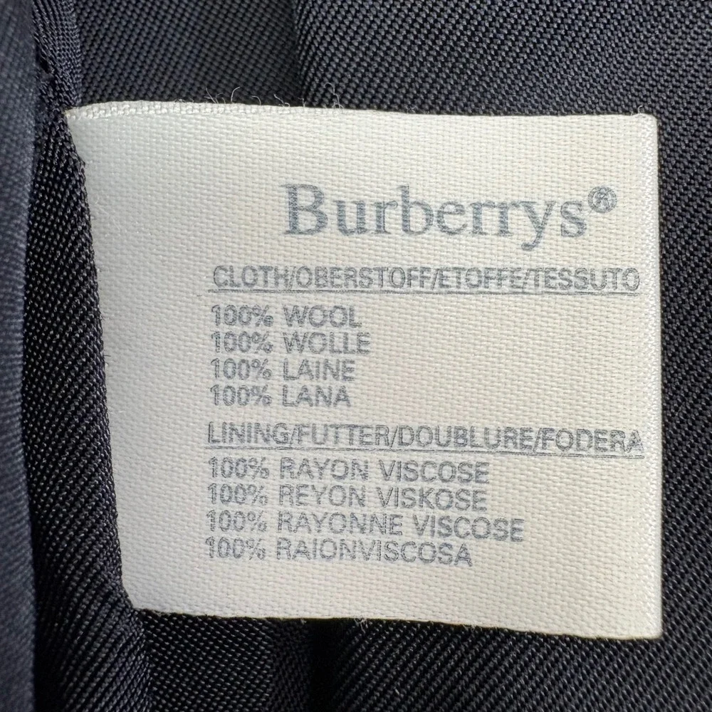 Burberrys Vintage Girls Wool Coat Navy Blue Made in England Age 14-15 Womens XS